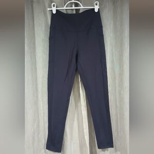 ZYIA Active High-Waisted Ankle Length Leggings in Navy Blue